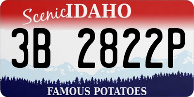 ID license plate 3B2822P