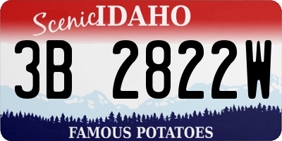 ID license plate 3B2822W