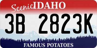 ID license plate 3B2823K