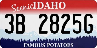 ID license plate 3B2825G