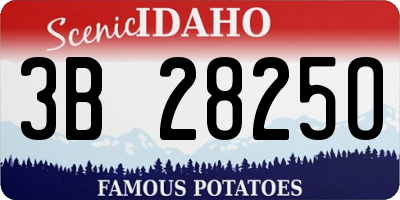 ID license plate 3B2825O
