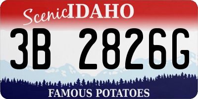 ID license plate 3B2826G