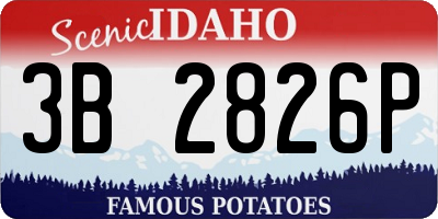 ID license plate 3B2826P