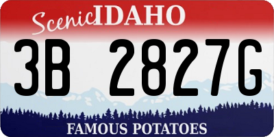 ID license plate 3B2827G