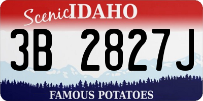 ID license plate 3B2827J