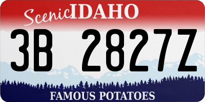 ID license plate 3B2827Z