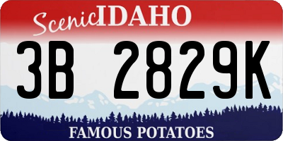 ID license plate 3B2829K