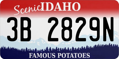 ID license plate 3B2829N