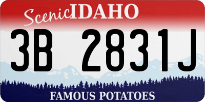 ID license plate 3B2831J
