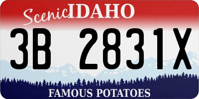 ID license plate 3B2831X