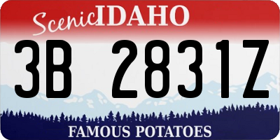 ID license plate 3B2831Z