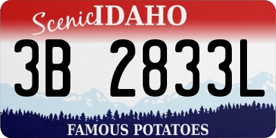 ID license plate 3B2833L
