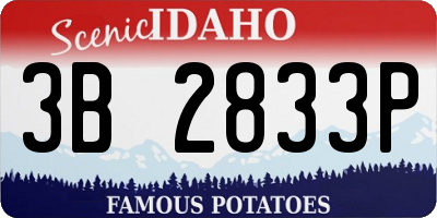 ID license plate 3B2833P