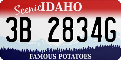 ID license plate 3B2834G