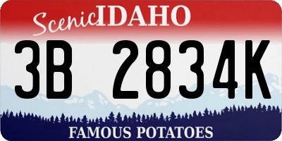 ID license plate 3B2834K