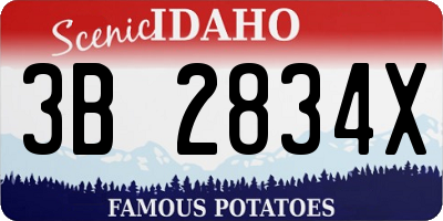 ID license plate 3B2834X