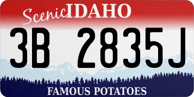 ID license plate 3B2835J