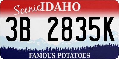 ID license plate 3B2835K