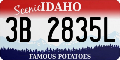 ID license plate 3B2835L