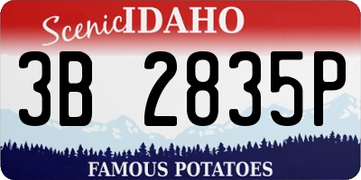 ID license plate 3B2835P