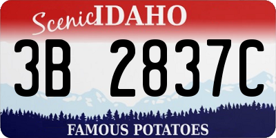 ID license plate 3B2837C