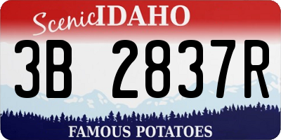 ID license plate 3B2837R