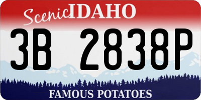 ID license plate 3B2838P