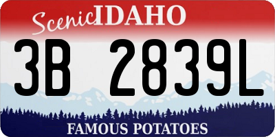ID license plate 3B2839L