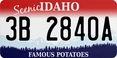 ID license plate 3B2840A