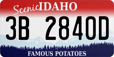 ID license plate 3B2840D