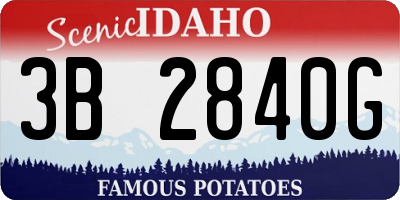 ID license plate 3B2840G