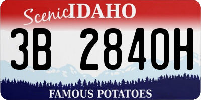 ID license plate 3B2840H