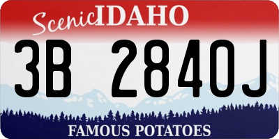 ID license plate 3B2840J