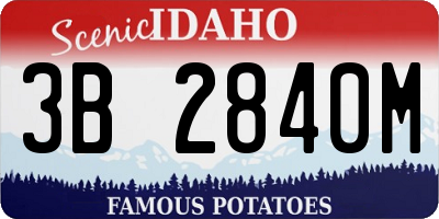 ID license plate 3B2840M