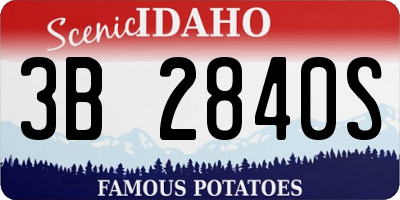 ID license plate 3B2840S