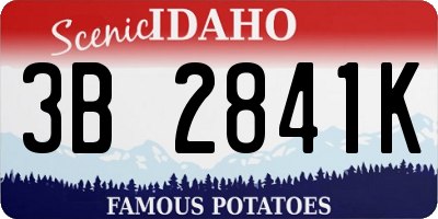 ID license plate 3B2841K