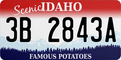ID license plate 3B2843A
