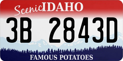 ID license plate 3B2843D