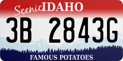 ID license plate 3B2843G