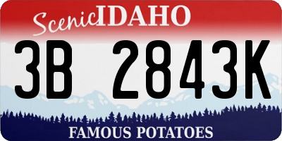 ID license plate 3B2843K