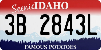 ID license plate 3B2843L