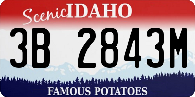 ID license plate 3B2843M