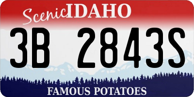 ID license plate 3B2843S