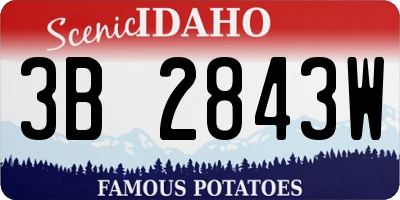 ID license plate 3B2843W