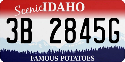 ID license plate 3B2845G