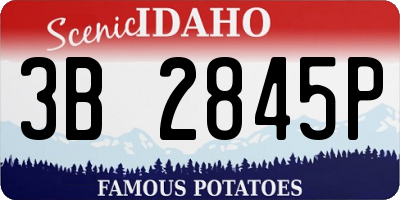 ID license plate 3B2845P