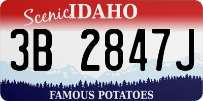 ID license plate 3B2847J