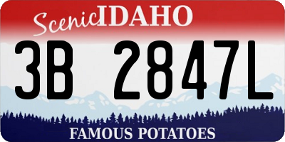 ID license plate 3B2847L