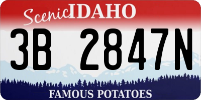 ID license plate 3B2847N