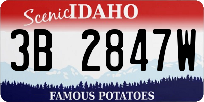 ID license plate 3B2847W